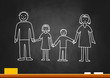 Vector: Drawing of family on blackboard Drawing of family on blackboard