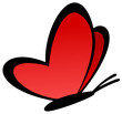 Schmetterling Herz rot