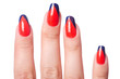 Nail art concept with hands on white