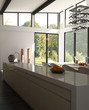 Illustration: Modern Design Kitchen Interior with Bar Modern Design Kitchen Interior with Bar