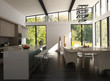 Illustration: Modern Design Kitchen Interior with Bar Modern Design Kitchen Interior with Bar
