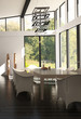 Illustration: Modern dining room interior with design furniture Modern dining room interior with design furniture