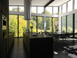 Illustration: Modern Design Kitchen Interior with Bar Modern Design Kitchen Interior with Bar