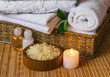 Spa with towels and candle