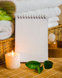 Spa with towels and candle