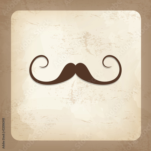 Vector: Vintage card with mustache, fathers day Vintage card with mustache, fathers day