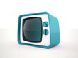 Old TV tiris on white background