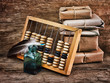 Still Life in a warehouse with  abacus