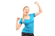 Foto: An excited and happy young female An excited and happy young female