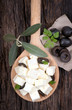 Fresh feta dices