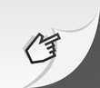 Digital pointer hand turning a page