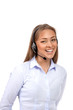 Foto: Support phone operator in headset, isolated Support phone operator in headset, isolated