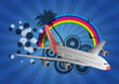 airplane rainbow