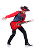 Guitar player isolated on the white