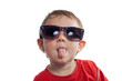 Cool toddler showing tongue