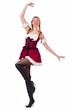 Oktoberfest concept with woman on white