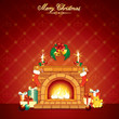 Wonderful Christmas Interior with Fireplace