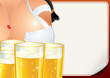 Poster with Oktoberfest Girl. Beer Fest Image
