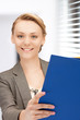 woman with folders