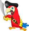 Vektor: Cute parrot pirate cartoon Cute parrot pirate cartoon