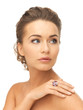 woman with one cocktail ring