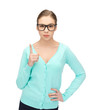 girl showing warning gesture