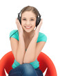 girl with headphones
