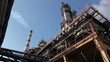 refinery construction dolly shot