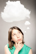 young girl thinking
