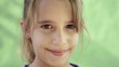 Video: Portrait of happy young caucasian girl looking at camera Portrait of happy young caucasian girl looking at camera