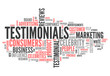 Illustration: Word Cloud "Testimonials" Word Cloud "Testimonials"