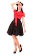 Photo: beautiful caucasian woman posing retro styling beautiful caucasian woman posing retro styling