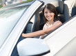 Woman driving a car
