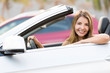 Woman driving a car