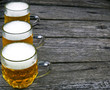 beer on wood background