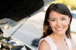 Woman having car problems