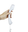  hand holding  a telephone
