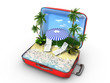 Open baggage, vacation concept