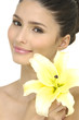 young woman beauty portrait with orchid