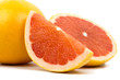 Cut grapefruit isolated on white background