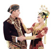happy traditional java wedding couple