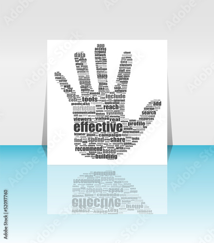 Illustration: Finger and business word on it. flyer or cover Finger and business word on it. flyer or cover