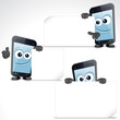 Vector: Set of Funny Cartoon Smart Phone. Vector Clip Art Set of Funny Cartoon Smart Phone. Vector Clip Art