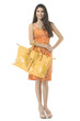Fashion model with big bag.