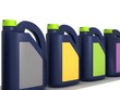 Jerrycans with car engine oil - isolated