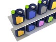 Jerrycans with car engine oil - isolated