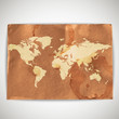 Vector: illustration of world map on cardboard grunge background illustration of world map on cardboard grunge background