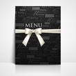restaurant menu design with white bow and ribbon