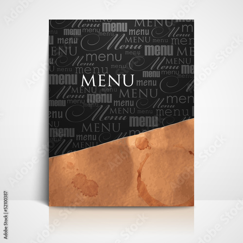 Vector: restaurant menu design with grunge cardboard texture restaurant menu design with grunge cardboard texture