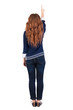 Back view of  pointing woman